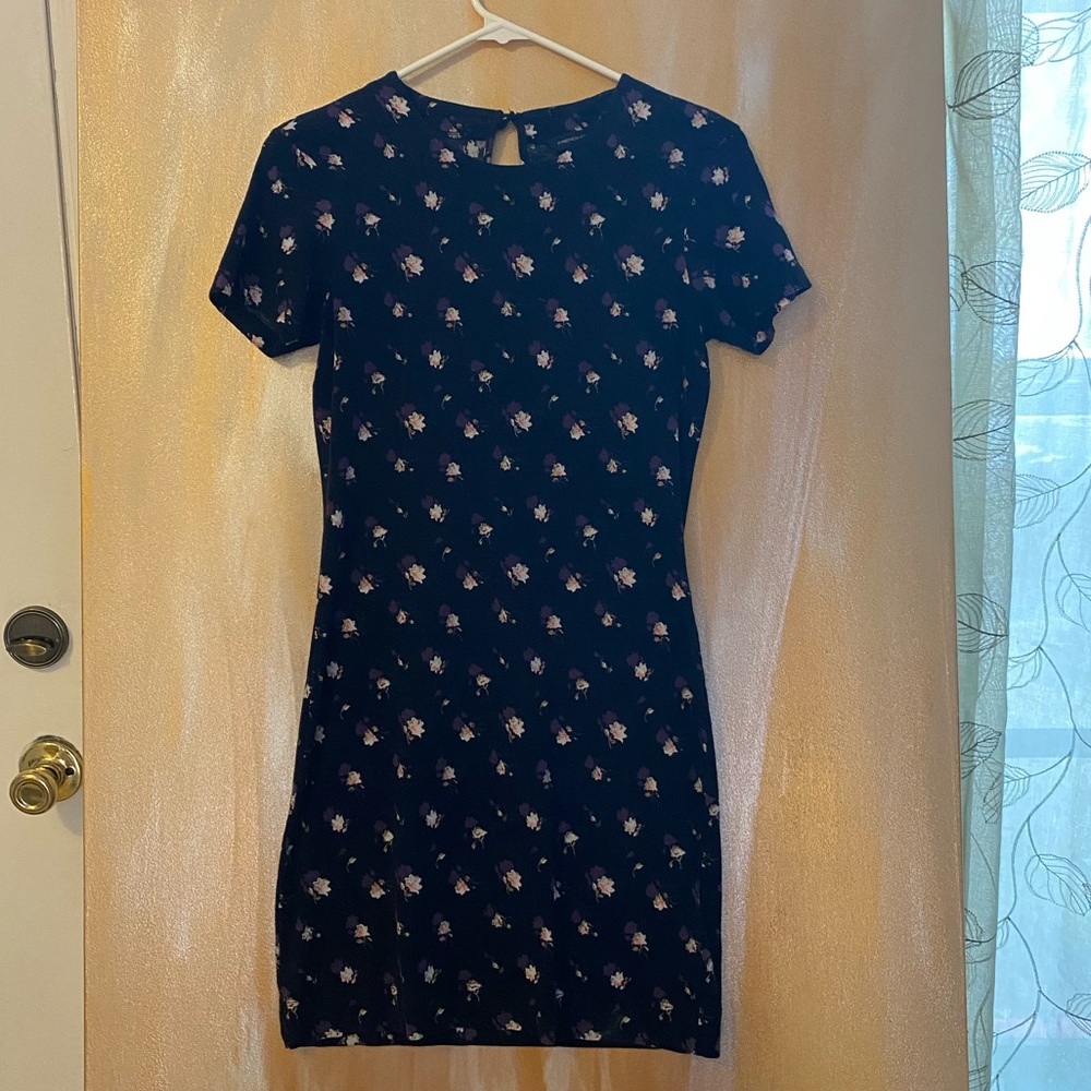 French connection black floral dress size 6